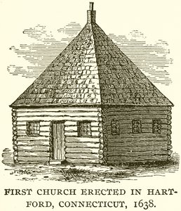 Eerste kerk gebouwd in Hartford, Connecticut, 1638 door English School