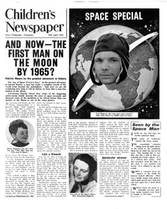Eerste man op de maan tegen 1965, voorpagina van 
