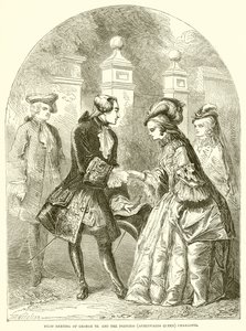 Eerste ontmoeting van George III en prinses (later koningin) Charlotte door English School