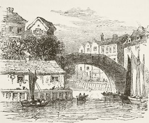 Fleet Bridge, Londen in de 17e eeuw, uit 