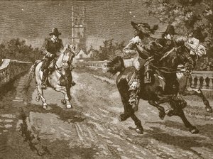 Vlucht van Charles uit Oxford, illustratie uit Cassells Illustrated History of England door English School