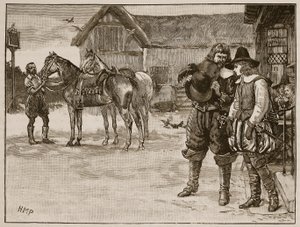 Vlucht van Lady Arabella Stuart, illustratie uit Cassells Geïllustreerde Geschiedenis van Engeland door English School