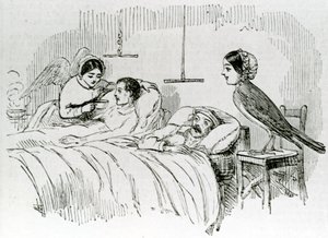 Florence Nightingale en een van haar verzorgende engelen in de Krim door English School