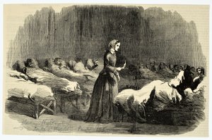 Florence Nightingale in het Barrack Hospital, Scutari, 1855