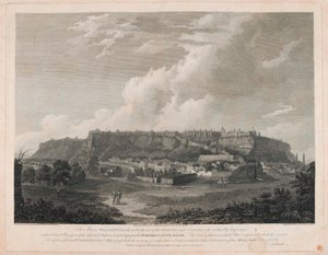 Fort van Gwalior (lijngravure, gekleurd)