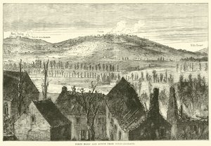 Forten Noisy en Avron vanuit Noisy-le-Grand, januari 1871 door English School