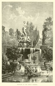 Fontein in de Boboli-tuinen door English School