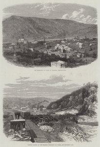 Franklin Petroleum Olie Werken (gravure) door English School