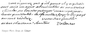 Franscois Marie Arouez de Voltaire door English School