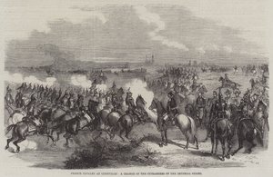 Franse Cavalerie in Luneville, een Aanval van de Cuirassiers van de Keizerlijke Garde door English School