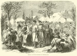 Franse vluchtende soldaten in Zwitserland, november 1870 door English School