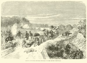 Fransen veroveren Pruisische bevoorradingswagens voor Thionville, september 1870 door English School
