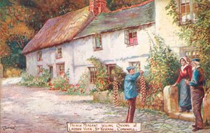 Franse uienverkoper, Ladden Vern, St Keverne, Cornwall