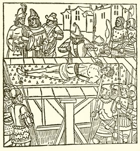 Uit Lydgates Val van Prinsen, 1494 door English School