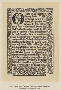 Uit de Fifteen Oes en andere gebeden gedrukt door Caxton rond 1491 (litho)
