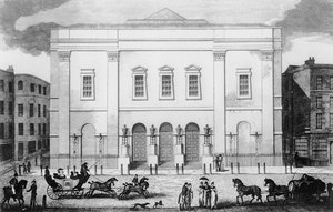Vooraanzicht van het Theatre Royal Drury Lane door English School