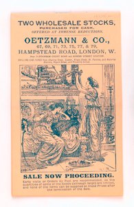 Vooromslag van een Oetzmann & Co. catalogus, ca. 1885-90 door English School