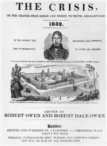 Vooromslag van The Crisis, geredigeerd door Robert Owen (1771-1858) en Robert Dale Owen (1801-77) Londen, 1832 door English School