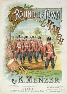 Voorkant van de partituur voor Round the Town March, door K. Menzer