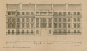 Vooraanzicht van Furnivals Inn, Holborn, Londen door English School