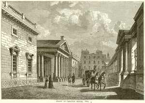 Voorkant van Carlton House, 1820