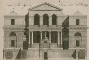 Voorkant van het Sessiehuis in de Old Bailey