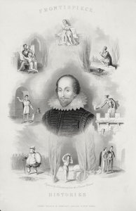Frontispice voor de Histories, uit The Complete Works of Shakespeare, herzien door J. O. Halliwell, gegraveerd door G. Greatbach