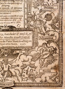 Frontispice uit A Plaine and Easie Introduction to Practicall Musicke door Thomas Morley, Detail, 1597