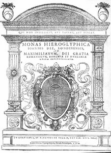 Frontispice van Monas Hieroglyphica door John Dee, gepubliceerd in 1564 door English School