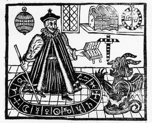 Frontispice van The Tragicall History of the Life and Death of Doctor Faustus, door Christopher Marklin, c.1616