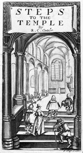 Frontispice van Steps to the Temple door Richard Crashaw, gegraveerd door J. Cross, 1648 door English School