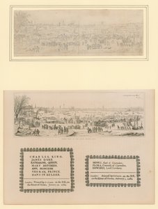 Frost Fair op de Theems, Gedrukt Souvenir voor Koning Charles II en Familie, 1684