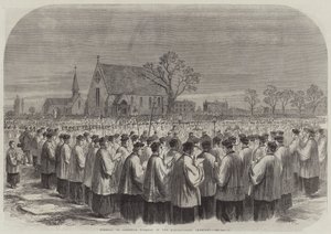 Begrafenis van Kardinaal Wiseman op de Kensal-Green Begraafplaats door English School