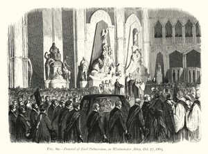 Begrafenis van Graaf Palmerston, in Westminster Abbey, 27 oktober 1865