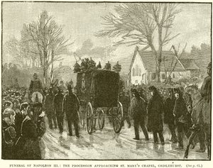 Begrafenis van Napoleon III: De Processie nadert de St. Mary