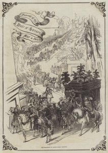 Begrafenis van de Hertog van Sussex, 4 mei 1843, de Processie in Kensal-Green Begraafplaats (gravure) door English School