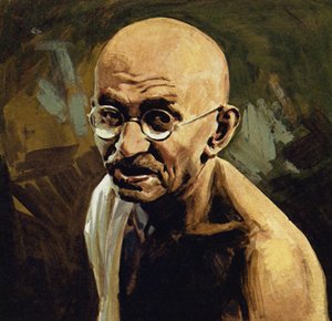 Gandhi stond bekend als Mahatma, of Grote Ziel door English School