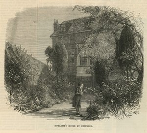 Tuin bij het huis van William Hogarth door English School