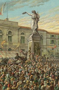 Garibaldi onthult het Mentana-monument in Milaan