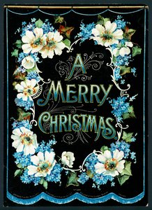 Bloemenslinger, kerstkaart door English School