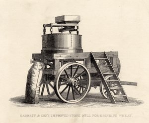 Garrett en Sons verbeterde steenmolen voor het malen van tarwe