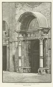 Poort van de kerk van Santa Maria delle Grazie, in Milaan door English School