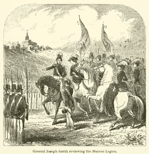 Generaal Joseph Smith inspecteert het Nauvoo Legioen door English School