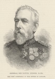 Generaal Sir Daniel Lysons, GCB, de nieuwe constable van de Tower of London