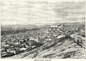 Algemeen overzicht van El-Kef (gravure)