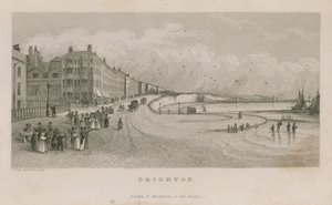 Algemeen uitzicht langs de kustlijn van Brighton door English School