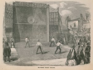 Algemeen overzicht van de Belvidere racketbaan door English School
