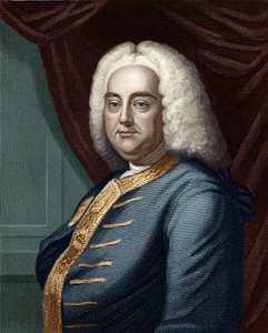 George Frederic Handel, gegraveerd door Thomson (later ingekleurd) door English School