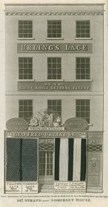 George Frederick Urling & Co, kantverkopers, 147 Strand, nabij Somerset House, Londen door English School
