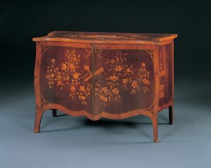 George III marqueterie commode in de stijl van John Cobb, c.1770 door English School